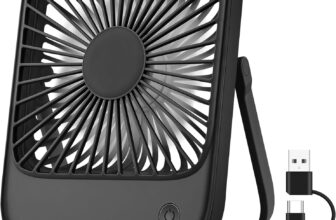 USB Desk Fan Small Desktop Table Fan Cooling 3 Speeds Silent Fans with 180 Tilt Folding, Powerful Hanging Adjustbale Mini Fans for Home Office Bedroom Car Camping, USB A/C Powered (No Rechargeable)