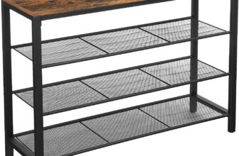 VASAGLE Shoe Rack, Shoe Rack, Shoe Organizer, Storage, 100 x 30 x 72 cm, for Entryway, Living Room, Bedroom, Simple Structure, Industrial Style, Rustic Brown and Black LBS14BX