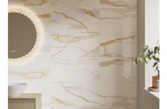 Wickes Calacatta Silk Gold Polished Porcelain Wall & Floor Tile – 600 X 300mm