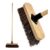 10 Outdoor Garden Broom with Wooden Handle, Heavy-Duty Stiff Bristles
