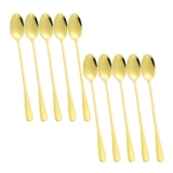 10-Piece Gold Long Handle Stainless Steel Stirring Spoons