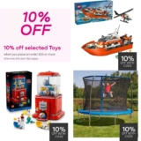 10% off Select Toys with £50 Spend Using Code (e.g. LEGO City 60504 Coast Guard Rescue Boat & Helicopter) – Free C&C