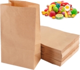 100 Pieces Brown Kraft Paper Bags, 22x12x7cm Large Paper Bag without Handles, Heavy Duty Recyclable Lunch Bags for Gift Party Halloween, Christmas, Birthday, Bakery Goodie Sweet Sandwich, Wedding