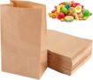 100 Pieces Brown Kraft Paper Bags, 22x12x7cm Large Paper Bag without Handles, Heavy Duty Recyclable Lunch Bags for Gift Party Halloween, Christmas, Birthday, Bakery Goodie Sweet Sandwich, Wedding