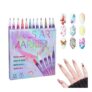 12-Color Nail Art Pens Set with Quick-Dry 0.5mm Tips