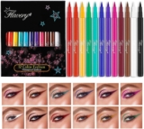 12 Colors Liquid Eyeliner Set, Colorful Neon Eyeliner Pencil Matte Colored Pen Waterproof Long Lasting Pigmented Rainbow Eye Liner Halloween Christmas Makeup Gift Kit for Women