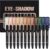 12PCS Dual-Ended Eyeshadow Pencil with Brush, Metallic Cream Shadow Stick Waterproof Long-Wear Soft Creamy Matte Shimmer Eye Shadow Pencil Sticks Set Eye Makeup for Daily Wear Date Party