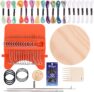 14 Hooks Mini Darning Loom Kit, Small Speedweve Style Weaving Darner Loom Knit Mending Kit for Repairing Jeans Clothes Socks DIY Craft Tool for Home Mending and Art