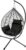 150kg Egg Swing Chair, Foldable Design with 6 Cushion Color Combinations, PE Wicker & Anti-Rust Steel Frame, 115x65x105cm Size, Easy Assembly for Patio/Bedroom Use (Grey seat black cushion)