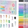 16-Colour Nail Art Pens Set, Nail Doodle Pens Water-Based Ink & Plastic Material, Nail Art Pen for Nails/Paper/Phone Cases/Bottles, Gift for Nail Art Lovers/Art Creation Enthusiasts