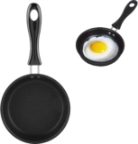 1pcs Mini Non-Stick Frying Pan, Mini Frying Pan for One EggNon-Stick Perfect for Single Egg Cooking, Suitable for Gas and Inductio,12cm Diameter, Black