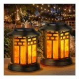 2 Pack Flickering Flame Solar Garden Lanterns