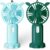 2 Pack Mini Portable Hand Held Fan, Handheld USB Rechargeable Fans with 5 Speeds, Cute Small Desktop Fans With Base for Home Office Bedroom Travel (2 Pack-BlueGreen)