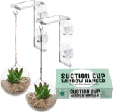 2-Pack Suction Cup Window Hanger Hang Plants Indoors or Outdoors, Convenient Window Hanger for Bird Feeders, Ornaments and Wind Chimes – Strong Suction Cups, Made from Weather-Resistant Acrylic
