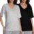 2 Pack Womens T-Shirts Soft V-Neck Short Sleeve Tops, Lightweight Casual Loose Fit Tees Solid Colour Summer Blouses