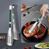 2 Pcs 7 Stainless Steel Heat Resistant Metal Tongs, with Non-Slip Silicone Tips with checkout discount. Sold & shipped by Haul Global
