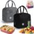 2 Pcs Lunch Bags for Women, Lunch Bag for Men Tote, Black and Grey Cool Bag Small, Simple and Durable Suitable for use in Schools Offices and Outdoor Camping