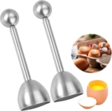 2 Pieces Stainless Steel Egg Topper, 3.8x13cm Egg Cracker Topper, Efficient Egg Cutter Shell Cracker for Raw and Cooked Eggs for Home-Cooked Meals, Baking Industry, Catering Industry, DIY Crafts