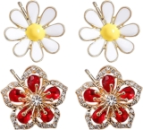2 Pieces of Flower Studs, Ele Studs, Womens Earrings, Cute Versatile Studs, Clothing Accessories.