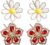 2 Pieces of Flower Studs, Ele Studs, Womens Earrings, Cute Versatile Studs, Clothing Accessories.