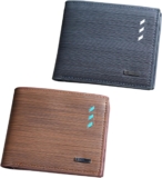 2 Pieces of Mens Wallet, Id Storage Bag, Commemorative Coin Collection, Holiday Commemorative Gift, (Blue, Brown).