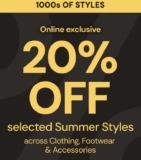20% Off Summer Styles (2,400 Items – Mens/Women/Children) – Kids Tee £1.60 / Mens Polo £6.40 & More / Free Click & Collect