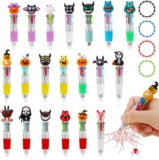 20 Pcs Multicoloured Pens All in one, Novelty Pens with Kids Stationary for Kids Children Students Halloween Party Bag Fillers School Supplies