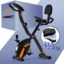 2025 New Exercise Bike Foldable with 16 Levels Magnetic Resistance, Folding Cycling Bike with LCD Display & Heart Rate Sensor, Oversized Saddle with Backrest, Foldable Fitness Bicycle For Home Gym