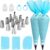 21-Piece Stainless Steel Piping Nozzle Set Premium Icing Piping Kit with 2 Reusable Piping Bags for Cake Decorating Cupcakes Cookies Baking Accessories (Blue)