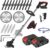 21V Cordless Strimmer, Telescopic Lightweight Grass Trimmer with 6xMetal Blades & 10xPlastic Blades, 2 x 2000mAh Battery, Electric Garden Strimmer Grass Cutter for Lawn Edger Pruning Weed