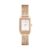 21mm Rectangle White & Carnation Gold Mesh Watch
