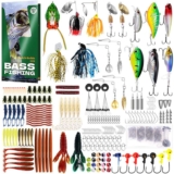 220/322-Piece Fishing Lures Kit, Upgraded Fishing Tackle Box with Tackle Included, Hard Soft Bait, Hooks, Weights, Other Accessories