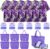 24 Pcs Party Supplies for Girls Purple Spa Robes Set with Headbands Masks and Tote Bags for Birthday or Spa Theme Party Favour