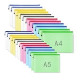 24 Pcs Plastic Zip Wallets A4/A5 Document Folders