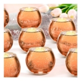 24-Piece Burnt-Orange Mercury Glass Candle Holders for Boho Weddings
