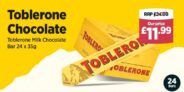 24 x 35g Bars Toblerone Milk Chocolate Bars 10% off with code