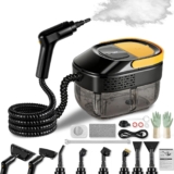 2500W Handheld Steam Cleaner with 3 Steam Levels,1.6L Water Tank,15s Heat-Up Cordless Portable Multi-Purpose Steamer with Safety Lock and 13 Accessories for Home,Sofa,Car,Floor