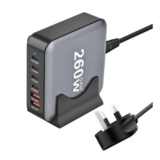 260W USB C Charger Block GaN III USB Desktop Charging Station