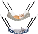 2Pcs Cat Hammock Bed,Soft Hanging Pet Bed for Cats and Small Animals, Space-Saving Design, Easy to Install in Cages or Furniture