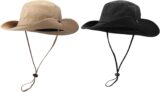 2Pcs Sun Hat for Women Wide Brim Summer UV Protection Ladies Gardening Hats Cowboy Style