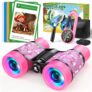 3-9 Year Old Girl Gifts, Binoculars Kids Kits Toys for 3-9 Years Old Girls Unicorn Gifts For Girls Birthday Presents with 25 Outdoor Adventure Cards,Compass,Magnifying Glass