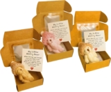 3 Mini Pocket Hug Plush Bears, Worry Bear in a Box Set with Inspirational Cards, Little Bear Emotional Support Gift for Friends Family Children, Positive Gifts (light brown, white,pink)