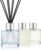 3 Pack Fragrance Reed Diffuser, 50ML Freesia Jasmine Lemongrass Aromatherapy Diffuser Set with 12 Black Fiber Sticks,Air Freshener for Bedroom Bathroom Office