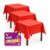3-Pack Red Disposable Plastic Tablecloths 121x121cm