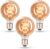 3 Pack Vintage Decorative Light Bulbs, Warm White, E27, Energy Efficient E-Class – Equivalent to 38W Bulb – Ideal for Home, Hotels, Restaurants, Shock Resistant, 14.2 x 6.4 cm, EL0018