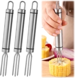 3 Pieces Corn On The Cob Holders,Stainless Steel Potato Forks,Reusable Sweetcorn Holders,Potato Fork Holder,Corn On The Cob Skewers for Barbecues,Home Cooking and Picnics Outdoor Party Camping