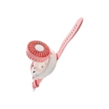 3-Speed Cat Rechargeable Foldable Watch Shaped Small Fans – Pink