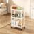3 Tier Storage Trolley Cart Rolling Utility Storage Cart Kitchen Trolleys Bathroom Storage Shelves with 3 Hooks Plastic No Screws Needed for Living Room Bathroom Kitchen Office Laundry Room (White)
