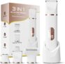 3-in-1 Bikini Trimmer for Women, Electric Lady Shaver with Safe Ceramic Blades, IPX7 Waterproof Pubic Hair Remover, 90 Mins Cordless Use, Razors Women for Face Lip Underarm Legs Body