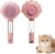 3-in-1 Cat Steam Brush with Spray Function, Manual Water-Powered Grooming Brush for Shedding, Gentle Deshedding & Massage Comb for Short Long Haired Cats and Dogs (Pink)